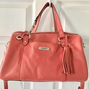 Authentic Coral Coach Medium Satchel